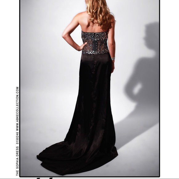 Sheer Corset Gown with Slit - PROM PAGEANT - Picture 3 of 4